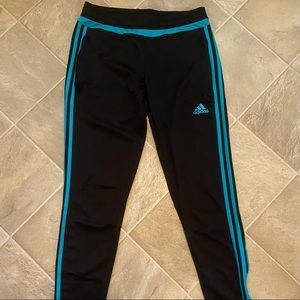 Small, blue/teal adidas joggers